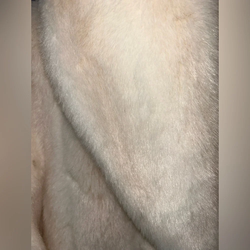 Monterey Fashions - Vintage White Faux Fur Coat Made in U.S.A. - Picture 3 of 16